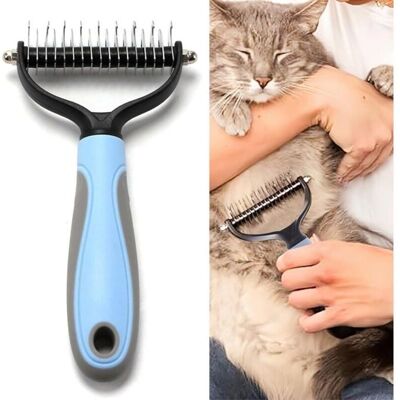 DRE-Peigne démêlant 2 en 1 pour chiens et animaux de compagnie peigne démêlant double face Outil de démêlage de sous poils o - Publicité DRE-Peigne démêlant 2 en 1 pour chiens et animaux de compagnie peigne démêlant double face Outil de démêlage de sous poils o - Publicité