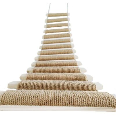 HANDEIU Cadre descalade pour chat en corde de sisal - Échelle pour chat - Pont descalade pour chat - Cadre descalade (100 cm) - Publicité HANDEIU Cadre descalade pour chat en corde de sisal - Échelle pour chat - Pont descalade pour chat - Cadre descalade (100 cm) - Publicité
