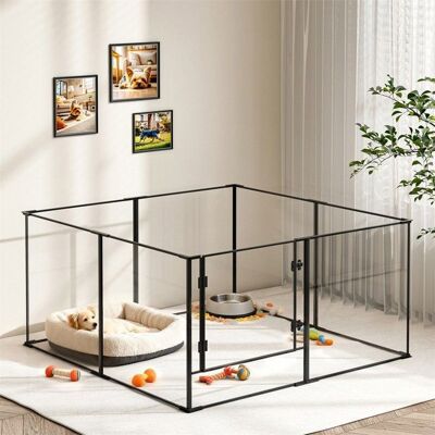 BINGOPAW Enclos pour Chien - Parc Chien Intérieur Grande Taille - Caisse de Mise Bas pour Chiens Chats Lapin - 122x122x61cm Noir - Publicité BINGOPAW Enclos pour Chien - Parc Chien Intérieur Grande Taille - Caisse de Mise Bas pour Chiens Chats Lapin - 122x122x61cm Noir - Publicité