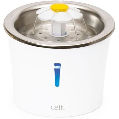 CAT IT Fontaine à eau pour chat à fleur - CATIT - Flower - 3L - Dessus en acier inoxydable - Avec LED - Blanc - Publicité CAT IT Fontaine à eau pour chat à fleur - CATIT - Flower - 3L - Dessus en acier inoxydable - Avec LED - Blanc - Publicité