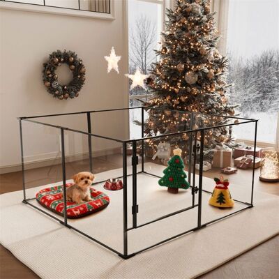 BINGOPAW Enclos pour Chien - Parc Chien Intérieur Grande Taille - Caisse de Mise Bas pour Chiens Chats Lapin 122x122x76.5cm Noir - Publicité BINGOPAW Enclos pour Chien - Parc Chien Intérieur Grande Taille - Caisse de Mise Bas pour Chiens Chats Lapin 122x122x76.5cm Noir - Publicité