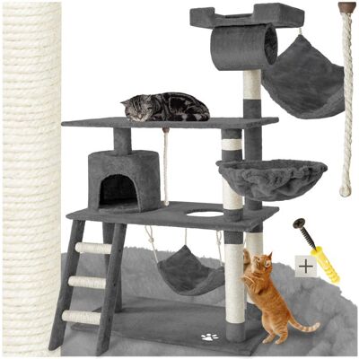 Arbre à chat - TECTAKE - Arbre à chat MARCEL avec griffoir plateforme descalade hamac tube et cabane 105 x 60 x 141 cm - Gris Gris - Publicité Arbre à chat - TECTAKE - Arbre à chat MARCEL avec griffoir plateforme descalade hamac tube et cabane 105 x 60 x 141 cm - Gris Gris - Publicité