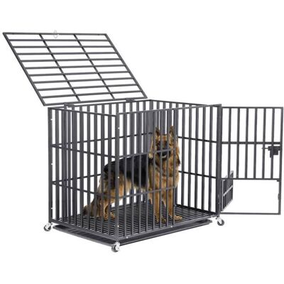 BINGOPAW Cage Pour Grand Chien Interieur Cage Chien sur Roulette Grande Taille 107x77.5x88.5cm - Publicité BINGOPAW Cage Pour Grand Chien Interieur Cage Chien sur Roulette Grande Taille 107x77.5x88.5cm - Publicité