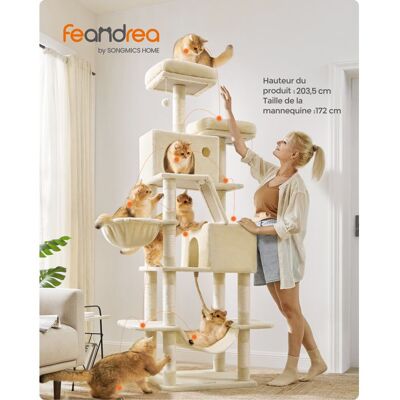 FEANDREA Arbre à Chat Hauteur 2035 cm avec 13 Griffoirs 2 Plate-forme 2 Niches Panier Multi-niveaux pour Chat dIntérieur Beige Beige - Publicité FEANDREA Arbre à Chat Hauteur 2035 cm avec 13 Griffoirs 2 Plate-forme 2 Niches Panier Multi-niveaux pour Chat dIntérieur Beige Beige - Publicité