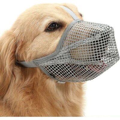 RYTTGOP Muselière pour chien avec sangles réglables muselière recouverte de maille souple pour chiens de petite et moyenne taille – Gris L - Publicité RYTTGOP Muselière pour chien avec sangles réglables muselière recouverte de maille souple pour chiens de petite et moyenne taille – Gris L - Publicité