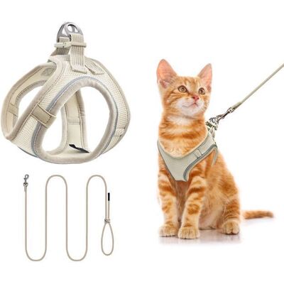 Qianruida Harnais pour Chiens Harnais Mesh Doux pour Chiots Veste Respirant Réglable avec Laisse pour Chiot Petit Chats-Beige XXS Beige - Publicité Qianruida Harnais pour Chiens Harnais Mesh Doux pour Chiots Veste Respirant Réglable avec Laisse pour Chiot Petit Chats-Beige XXS Beige - Publicité