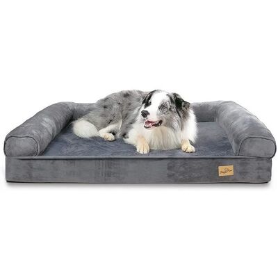 BingoPaw Panier Chien Déhoussable Lavable Canapé Chien Orthopedique Coussin Chien Grande Taille 100 x 75 x 19 cm Gris - Publicité BingoPaw Panier Chien Déhoussable Lavable Canapé Chien Orthopedique Coussin Chien Grande Taille 100 x 75 x 19 cm Gris - Publicité