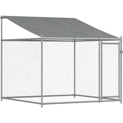 HELLOSHOP26 Cage pour chien avec toit et porte 2 x 2 x 2 m acier galvanisé gris 02_0041630 Gris - Publicité HELLOSHOP26 Cage pour chien avec toit et porte 2 x 2 x 2 m acier galvanisé gris 02_0041630 Gris - Publicité