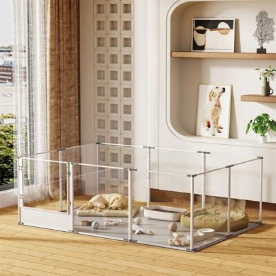 BINGOPAW Grand Enclos pour Chien en Acrylique - Parc Chien Intérieur Grande Taille - Caisse de Mise Bas pour Chiens Chats Lapin 180x120x61cm - Publicité BINGOPAW Grand Enclos pour Chien en Acrylique - Parc Chien Intérieur Grande Taille - Caisse de Mise Bas pour Chiens Chats Lapin 180x120x61cm - Publicité