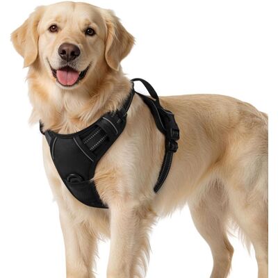 Pigo Harnais Chien L Noir Anti Traction Réfléchissant Gilet Réglable pour Chien Attache Devant Crochet de Laisse pour Randonnée Noir - Publicité Pigo Harnais Chien L Noir Anti Traction Réfléchissant Gilet Réglable pour Chien Attache Devant Crochet de Laisse pour Randonnée Noir - Publicité