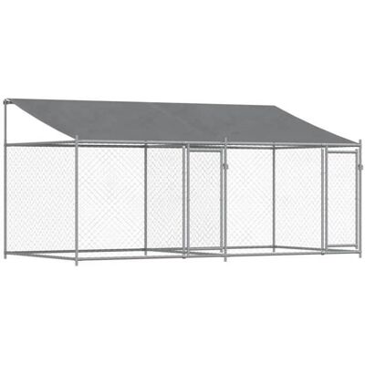 HELLOSHOP26 Cage pour chien avec toit et portes 4 x 2 x 2m acier galvanisé gris 02_0041634 Gris - Publicité HELLOSHOP26 Cage pour chien avec toit et portes 4 x 2 x 2m acier galvanisé gris 02_0041634 Gris - Publicité