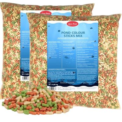 LYRA PET 2 x 10 litres (1 7 kg) de bâtonnets colorés Lyra Pond® pour poissons Koi Mix nourriture pour bassin - Publicité LYRA PET 2 x 10 litres (1 7 kg) de bâtonnets colorés Lyra Pond® pour poissons Koi Mix nourriture pour bassin - Publicité