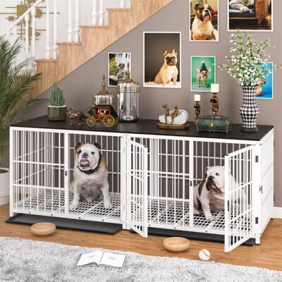 BingoPaw Cage pour Chien Taille L Meuble Cage Chien Grande Taille Caisse Caisse pour Grand Chien Interieur 91.5x63.5x74.5cm Blanc - Publicité BingoPaw Cage pour Chien Taille L Meuble Cage Chien Grande Taille Caisse Caisse pour Grand Chien Interieur 91.5x63.5x74.5cm Blanc - Publicité