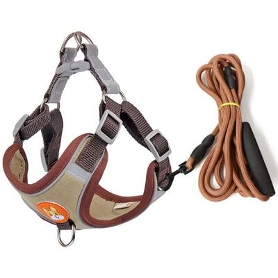Harnais pour petits chiens - Marron - 2m - Réglable - Réfléchissant - 7-10kg Marron - Publicité Harnais pour petits chiens - Marron - 2m - Réglable - Réfléchissant - 7-10kg Marron - Publicité