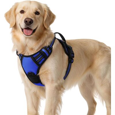 Pigo Harnais Chien L Bleu Anti Traction Réfléchissant Gilet Réglable pour Chien Attache Devant Crochet de Laisse pour Randonnée Bleu - Publicité Pigo Harnais Chien L Bleu Anti Traction Réfléchissant Gilet Réglable pour Chien Attache Devant Crochet de Laisse pour Randonnée Bleu - Publicité
