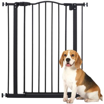 Barrière de sécurité pour chien - PawHut - extensible 74-80 cm - fermeture automatique - fixation par pression sans percer - noir Noir - Publicité Barrière de sécurité pour chien - PawHut - extensible 74-80 cm - fermeture automatique - fixation par pression sans percer - noir Noir - Publicité