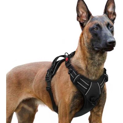 rabbitgoo Harnais Chien Anti Traction avec 3 boucles pour Chien Facile à Mettre Harnais Réfléchissant Réglable pour Chien Noir XL Noir - Publicité rabbitgoo Harnais Chien Anti Traction avec 3 boucles pour Chien Facile à Mettre Harnais Réfléchissant Réglable pour Chien Noir XL Noir - Publicité