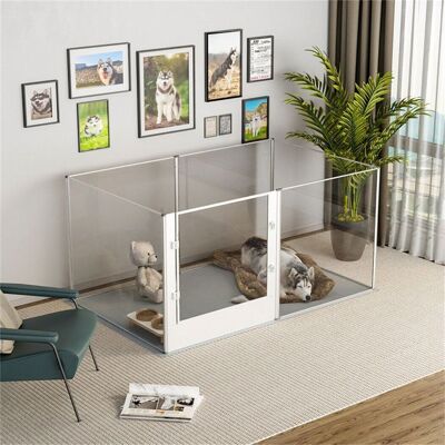 BINGOPAW Parc pour Petits Animaux Enclos Lapin Intérieur Rongeur Chiot Cochon dInde - 6 Panneaux - 124x63x40cm Noir - Publicité BINGOPAW Parc pour Petits Animaux Enclos Lapin Intérieur Rongeur Chiot Cochon dInde - 6 Panneaux - 124x63x40cm Noir - Publicité