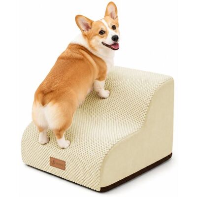 VOUNOT® Escalier pour chien et chat à 2 marches en mousse haute densité - antidérapante déhoussable lavable - 40x40x30cm beige Beige - Publicité VOUNOT® Escalier pour chien et chat à 2 marches en mousse haute densité - antidérapante déhoussable lavable - 40x40x30cm beige Beige - Publicité