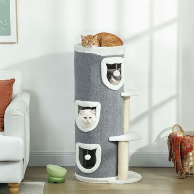 Generic Tour pour chat à 4 niveaux arbre à chat stable avec griffoirs en sisal et bord en peluche 2 plateformes 50x36x101cm gris Gris - Publicité Generic Tour pour chat à 4 niveaux arbre à chat stable avec griffoirs en sisal et bord en peluche 2 plateformes 50x36x101cm gris Gris - Publicité