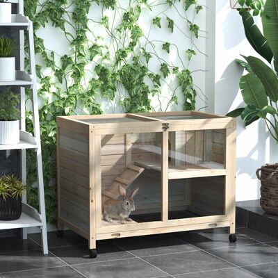 Generic Cage à lapin clapier sur roulettes petit enclos aminaux en bois massif 2 étages toit ouvrant plates-formes 915 x 533 x 73 cm Beige - Publicité Generic Cage à lapin clapier sur roulettes petit enclos aminaux en bois massif 2 étages toit ouvrant plates-formes 915 x 533 x 73 cm Beige - Publicité