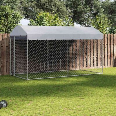vidaXL Chenil extérieur avec auvent 382x192x225cm - Enclos pour chiens - Publicité vidaXL Chenil extérieur avec auvent 382x192x225cm - Enclos pour chiens - Publicité