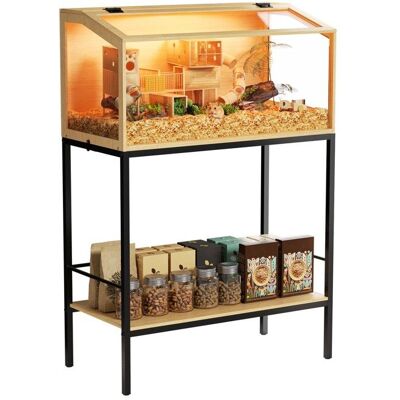 BINGOPAW Cage à Hamster en Verre Trempé - Cage pour Rongeurs avec Étagère Inférieure Éclairage LED Intégré 80x39.6x116cm - Publicité BINGOPAW Cage à Hamster en Verre Trempé - Cage pour Rongeurs avec Étagère Inférieure Éclairage LED Intégré 80x39.6x116cm - Publicité