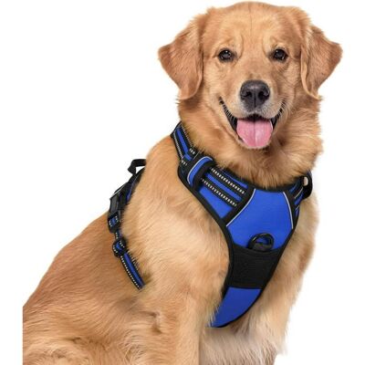 RABBITGOO Harnais Chien - Gilet pour chien- Bleu taille XL -- Anti Traction Réglable Réfléchissant Matériau Respirant Bleu - Publicité RABBITGOO Harnais Chien - Gilet pour chien- Bleu taille XL -- Anti Traction Réglable Réfléchissant Matériau Respirant Bleu - Publicité