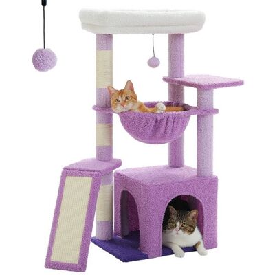 PAWZ Road Arbre à Chat 92 cm avec Niche Hamac Ø30 cm Plateforme Supérieure 40 x 25 cm et 3 Poteaux Griffoirs Violet Violet - Publicité PAWZ Road Arbre à Chat 92 cm avec Niche Hamac Ø30 cm Plateforme Supérieure 40 x 25 cm et 3 Poteaux Griffoirs Violet Violet - Publicité