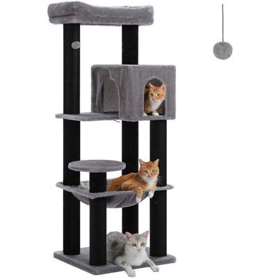 PAWZ Road Arbre à chat Design Spacieux Grande Hamac Dur Stable Avec Poteaux de Ø10 cm - XL Noir - 147 cm Noir - Publicité PAWZ Road Arbre à chat Design Spacieux Grande Hamac Dur Stable Avec Poteaux de Ø10 cm - XL Noir - 147 cm Noir - Publicité