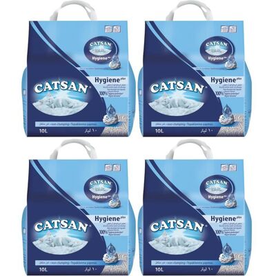CATSAN Hygiene Plus - Litière Minérale Pour Chat Sac De 10L (Lot De 4) - Publicité CATSAN Hygiene Plus - Litière Minérale Pour Chat Sac De 10L (Lot De 4) - Publicité