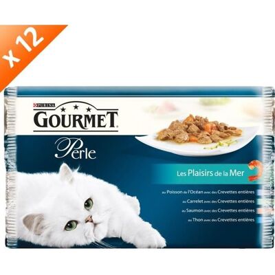 GOURMET PERLE Les Plaisirs de la Mer Multivariétés - 4 x 85 g (x12) - Pour chat adulte - Publicité GOURMET PERLE Les Plaisirs de la Mer Multivariétés - 4 x 85 g (x12) - Pour chat adulte - Publicité