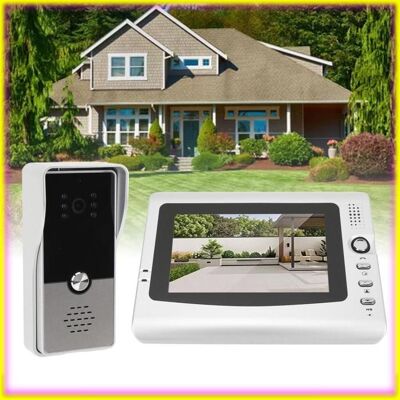 keenso caméra de sonnette Système dinterphone vidéo filaire sonnette vidéo infrarouge informatique pack Prise UE Noir et Argent - Publicité keenso caméra de sonnette Système dinterphone vidéo filaire sonnette vidéo infrarouge informatique pack Prise UE Noir et Argent - Publicité