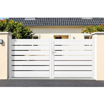 Portail battant - Casanoov - VOGEL - 35m H.143cm - Blanc - Aluminium Blanc - Publicité Portail battant - Casanoov - VOGEL - 35m H.143cm - Blanc - Aluminium Blanc - Publicité