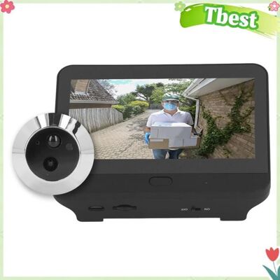 Tbest Visionneuse de judas numérique 4.3inch IPS LCD Screen Intelligent Digital Peephole Viewer With quincaillerie sonnette Noir - Publicité Tbest Visionneuse de judas numérique 4.3inch IPS LCD Screen Intelligent Digital Peephole Viewer With quincaillerie sonnette Noir - Publicité