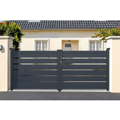 Portail battant - Casanoov - VOGEL - 35m H.125cm - Gris - Aluminium Gris - Publicité Portail battant - Casanoov - VOGEL - 35m H.125cm - Gris - Aluminium Gris - Publicité