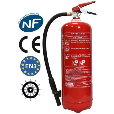 Extincteur 6 litres NF + Support fixation + Panneau signalétique Ref: 005714 Rouge - Publicité Extincteur 6 litres NF + Support fixation + Panneau signalétique Ref: 005714 Rouge - Publicité