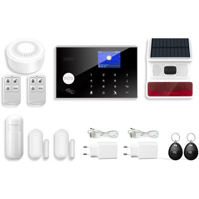 Kit alarme sans fil - LINK2HOME - Contrôle smartphone - Sirènes 90/100 dB - Accessoires complets + badges RFID - Publicité Kit alarme sans fil - LINK2HOME - Contrôle smartphone - Sirènes 90/100 dB - Accessoires complets + badges RFID - Publicité