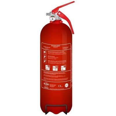 Extincteur à poudre - ELRO - FEP2KG - 2 kg - Classes A/B/C (ABC) - Conforme EN3 Rouge - Publicité Extincteur à poudre - ELRO - FEP2KG - 2 kg - Classes A/B/C (ABC) - Conforme EN3 Rouge - Publicité