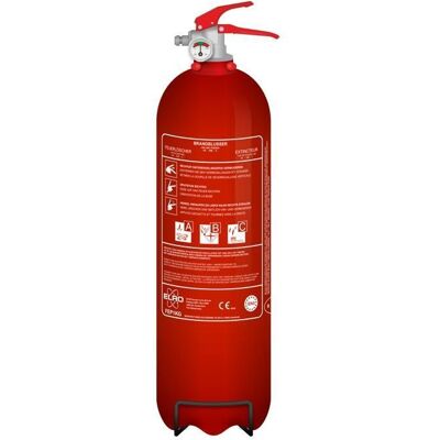 Extincteur à poudre - ELRO - FEP1KG - 1 kg - Classes A/B/C (ABC) - Certifié EN3 Rouge - Publicité Extincteur à poudre - ELRO - FEP1KG - 1 kg - Classes A/B/C (ABC) - Certifié EN3 Rouge - Publicité