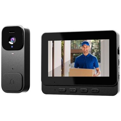 SAPLIKY Sonnette Vidéo Connectée HD 43 Pouces Caméra Vision Nocturne Audio Bidirectionnel Interphone Mémoire 64Go Sécurité Maison - Publicité SAPLIKY Sonnette Vidéo Connectée HD 43 Pouces Caméra Vision Nocturne Audio Bidirectionnel Interphone Mémoire 64Go Sécurité Maison - Publicité