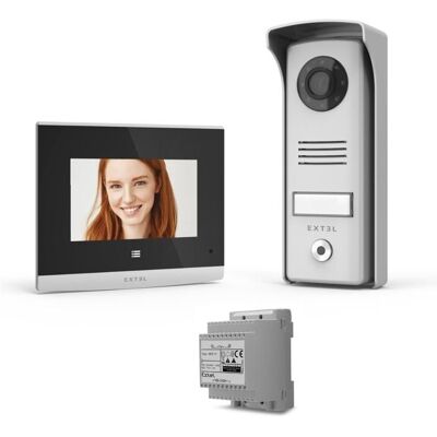 Visiophone filaire Extel Compact avec adaptateur modulaire - Publicité Visiophone filaire Extel Compact avec adaptateur modulaire - Publicité
