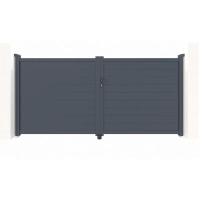 Lot portail et motorisation - Casanoov - EIGER - 3m H.161cm - Battant - Gris anthracite - Aluminium / Motorisation BUNKER B500 Gris - Publicité Lot portail et motorisation - Casanoov - EIGER - 3m H.161cm - Battant - Gris anthracite - Aluminium / Motorisation BUNKER B500 Gris - Publicité