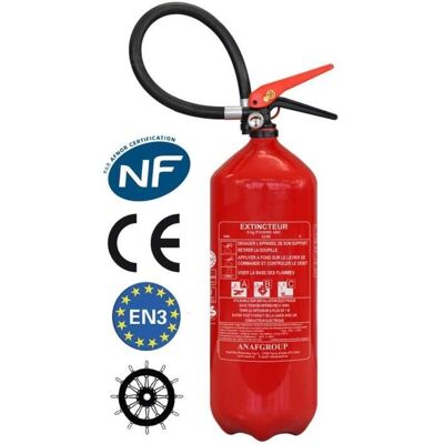 ANAF Extincteur 6 KG poudre ABC NF&MED antirouille Ref: PS6 Rouge - Publicité ANAF Extincteur 6 KG poudre ABC NF&MED antirouille Ref: PS6 Rouge - Publicité