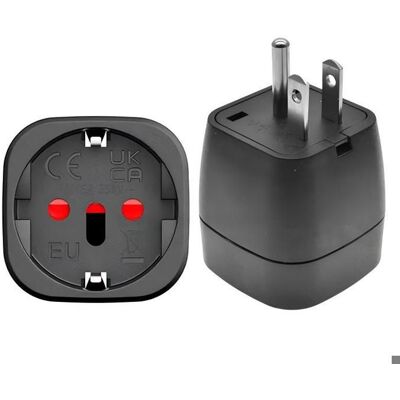 VIREXA Lot de 2 Adaptateurs de Voyage EU vers Prise US Type A/B Adaptateur Prise Américaine Compatible États-Unis Canada Mexique (Noir) - Publicité VIREXA Lot de 2 Adaptateurs de Voyage EU vers Prise US Type A/B Adaptateur Prise Américaine Compatible États-Unis Canada Mexique (Noir) - Publicité