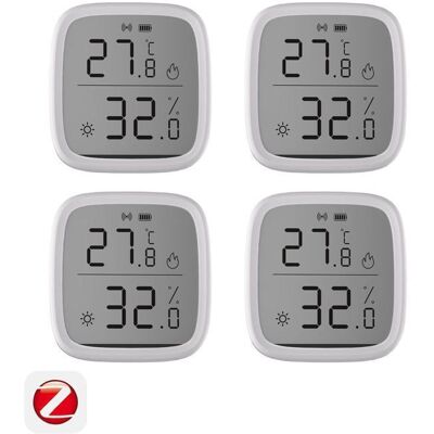 SONOFF Lot de 4 SNZB-02D Zigbee 2.5 Écran LCD Intelligent Température Humidité Capteur Zigbee 3.0 Hub Compatible - Publicité SONOFF Lot de 4 SNZB-02D Zigbee 2.5 Écran LCD Intelligent Température Humidité Capteur Zigbee 3.0 Hub Compatible - Publicité