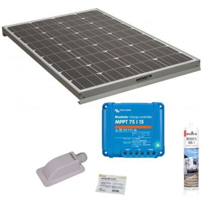 ANTARION Pack Panneau solaire 160W camping car + Kit de pose solaire avec régulateur de charge Victron MPPT 2 - Publicité ANTARION Pack Panneau solaire 160W camping car + Kit de pose solaire avec régulateur de charge Victron MPPT 2 - Publicité