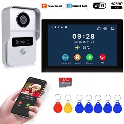 TIDUCEL Visiophone WiFi Sécurisé 1080P - Interphone Vidéo Écran 7 Tactile - Compatible App Tuya - Angle 140° - Détection Mouvement + SD - Publicité TIDUCEL Visiophone WiFi Sécurisé 1080P - Interphone Vidéo Écran 7 Tactile - Compatible App Tuya - Angle 140° - Détection Mouvement + SD - Publicité