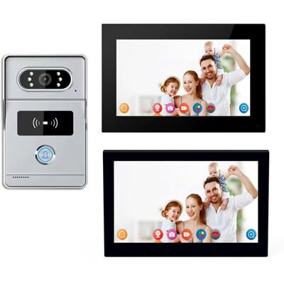 BEXTCOK Interphone vidéo sans fil - écran 7 - interphone 1080P Caméra de Sonnette sans Fil Interphone Vidéo avec 2 écran intérieur - Publicité BEXTCOK Interphone vidéo sans fil - écran 7 - interphone 1080P Caméra de Sonnette sans Fil Interphone Vidéo avec 2 écran intérieur - Publicité
