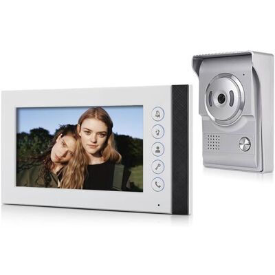 Interphone vidéo filaire - TRAHOO - Moniteur 7 - Caméra 720p (700TVL) - Vision nocturne IR - Portée jusquà 100 m - Publicité Interphone vidéo filaire - TRAHOO - Moniteur 7 - Caméra 720p (700TVL) - Vision nocturne IR - Portée jusquà 100 m - Publicité
